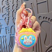 Porte-clés mignon en PVC Mickey Rabbit, léger, kawaii, breloque de sac de dessin animé, pendentif animal coloré, cadeau promotionnel pour enfants