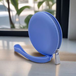 Fashionable Cover Open Style Headphone Waterproof Portable Small Storage <b>Pouch</b> Zipper Round Silicone Coin Purse - Product Image 5
