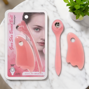 LMLTOP Masseur facial Gua Sha 2-en-1 rose en PP à séchage rapide, rouleau de massage des yeux <span class=keywords><strong>Casino</strong></span> Royal à trois billes, aide relaxante pour les yeux - Product Image 4