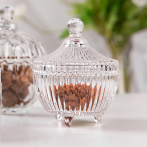 Low Price New Design Snacks Nut Storage European Style Luxury Wedding Candy Jar Glass