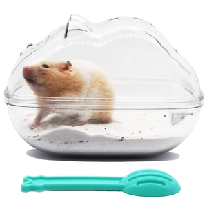 Hamster Play Sand Box <b>Bath</b> Container Cage Bathtub Transparent Bathroom Small Animals Sleep Pad Nest - Product Image 1