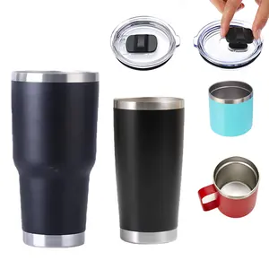 Topnovo Tumbler baja tahan karat bebas BPA, Tumbler baja tahan karat bebas keringat dinding Dboule dengan tutup magnetik 30oz 2024