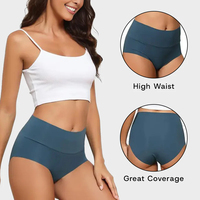 Paquete de 6 Bragas Moldeadoras de Cintura Alta para Mujer, Sin Costuras, de Doble Capa, Sin Efecto Muffin Top, Suaves y Transpirables para Uso Diario