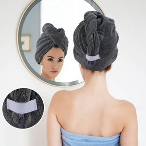 Serviette en microfibre pour cheveux, design léger pour un séchage rapide à domicile, sans frisottis, absorbante, <span class=keywords><strong>turban</strong></span> pour sécher les cheveux - Product Image 1