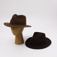 Chapeau de cowboy 100% laine unisexe à large bord, style western vintage, pour l'automne et l'hiver, décontracté, Fedora pour hommes et femmes