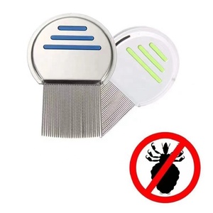 <span class=keywords><strong>Pettine</strong></span> in metallo resistente in acciaio inossidabile per <span class=keywords><strong>pidocchi</strong></span> e pulci stile classico <span class=keywords><strong>con</strong></span> denti a spirale Logo personalizzato per maniglia per saloni - Product Image 4