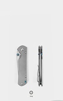 Couteau pliant à lame M390 avec manche en alliage de titane pour usage extérieur et industriel, logo gravé au laser