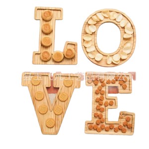 Wooden Love Letter <b>Tray</b> 30cm Creative <b>Snack</b> Serving <b>Tray</b> For Home Decor - Product Image 5