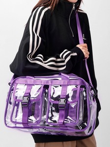 Large Capacity Portable PVC Transparent <b>Travel</b> <b>Bag</b> Fashionable Fully <b>Clear</b> Waterproof Crossbody Handbag for Sports - Product Image 2