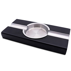 Stainless Steel <b>Ashtray</b> With Wood Base Minimalist Design For Home Office Use Cigar <b>Ashtray</b> Bulk Size - Product Image 1