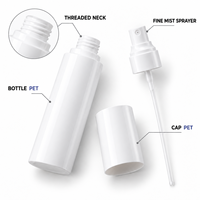 Flacon vaporisateur corporel 80ml 100ml 120ml 150ml en PET blanc avec pulvérisateur fin, contenant vide en plastique pour spray capillaire, emballage pour soins personnels