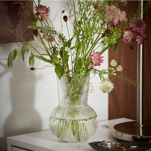 Jarrón de Vidrio Acanalado Minimalista, Superventas, para <span class=keywords><strong>Eucalipto</strong></span> y Vegetación, Perfecto para Decoración Moderna del Hogar, Mesa de Comedor, Estilo Neutral - Product Image 4