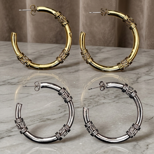 4 X 4 cm Stud Hoop <b>Earrings</b> Circle Geometric Gold Color <b>Earrings</b> for Women Simple Plain Minimalist Fashion Jewelry 2021 - Product Image 2