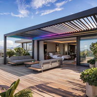 Pergola de toit réglable en aluminium avec commande par application intelligente, pour villa de luxe, patio extérieur, jardin