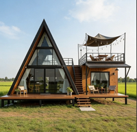 Hôtel de camping en conteneurs à structure en acier moderne, Tiny House 20Ft 40Ft, préfabriqué, panneaux sandwich, écologique, alimenté à l'énergie solaire