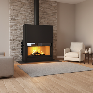 Poêle à bois moderne autoportant en acier avec garantie <span class=keywords><strong>de</strong></span> 2 ans <span class=keywords><strong>pour</strong></span> salon <span class=keywords><strong>de</strong></span> villa, solutions <span class=keywords><strong>de</strong></span> chauffage intérieur efficaces - Product Image 1