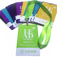 Badge d'entrée RFID personnalisé avec logo pour événements VIP, cartes PVC néon dorées, lanières, fabrication professionnelle rapide en gros