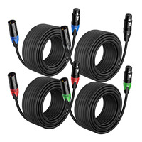 Câble de microphone XLR 3 broches mâle-femelle, connecteur codé par couleur, en cuivre nu, faible bruit, audio équilibré pour scène, studio et table de mixage