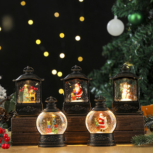 Christmas <b>retro</b> <b>decorations</b>, Christmas lanterns, Santa Claus handheld flat lanterns, light-up musical gift ornaments - Product Image 2
