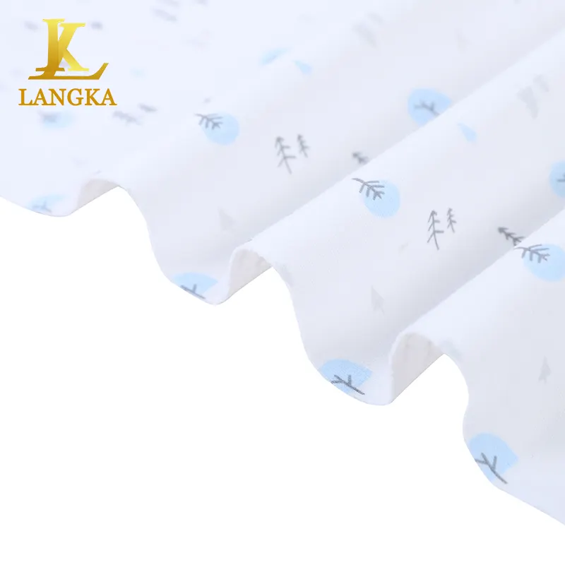 Langka oeko-tex сертифицированная 200gsm 100 хлопчатобумажная трикотажная ткань для детей