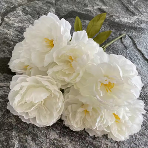 Ramo de peonía de seda de 7 cabezas de estilo nórdico, flores artificiales para decoración del hogar y la boda - Product Image 1