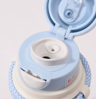 Gobelet isotherme en acier inoxydable 316 pour enfants, avec poignée portable, pailles doubles rebondissantes, coffret cadeau