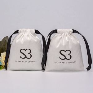 Custom White Canvas Bag Luxury <b>Drawstring</b> <b>Pouches</b> Cotton Gift Packaging Cosmetic Jewelry <b>Pouch</b> - Product Image 2