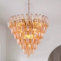 Nouveau moderne salon Villa cristal décoratif ferme passerelle lustre grand luxe verre suspension lampe éclairage