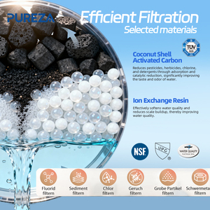 Système de filtration d'eau portable PUREZA, lot de 2, meilleur <span class=keywords><strong>prix</strong></span>, compatible avec la carafe BRI TA, pour la maison et le bureau. - Product Image 2