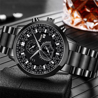 Ensemble Cadeau Homme Tendance : Montre Quartz Polyvalente en Acier, Bracelet et Collier Lion pour Hommes d'Affaires