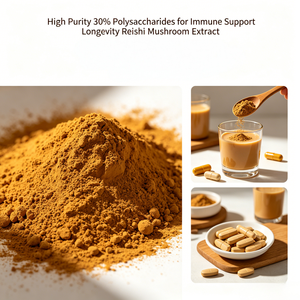 Extrait de champignon Reishi en poudre à haute pureté, 30% de polysaccharides, pour le soutien immunitaire et la longévité - Product Image 4