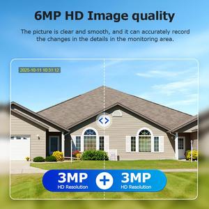 Bewegingsdetectie Ip65 6mp Hd Dual Len Draadloze Wifi Zonne-Energie <span class=keywords><strong>Camera</strong></span> Aov Pir 24/7 Full-Time Opname Ptz Ai Netwerk Beveiligingscamera - Product Image 3