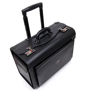 2023 haute qualité vente chaude pu personnalisé mans en cuir pilote bagages compagnie aérienne embarquement Trolley <span class=keywords><strong>case</strong></span> - Product Image 3