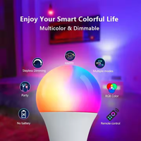 Ampoule LED intelligente RGB 12W A80 E27 à intensité variable avec télécommande, alimentation CA, certifiée RoHS, ampoules globe en PC
