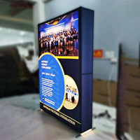 Stand d'exposition portable panneau publicitaire LED rétro-éclairé toile de fond affichage boîte à lumière en aluminium sans cadre Tension tissu boîte à lumière