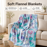 Couverture polaire douce et chaude en flanelle 270 GSM, impression numérique personnalisée, faible MOQ 50 pièces, pour la décoration intérieure du salon