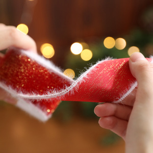 Fita de Veludo Luxuosa para Natal, Fita Decorativa Vermelha de Veludo para Árvore e Guirlanda de Natal - Product Image 4