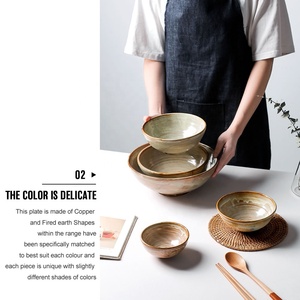 Cuenco de cerámica para restaurante y Hotel, porcelana esmaltada reactiva de estilo japonés único, para Pasta, sopa, <span class=keywords><strong>Ramen</strong></span>, Udon, fideos, venta al por mayor - Product Image 4