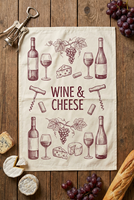 Serviettes de cuisine 100% coton Guide des paires de vins Infographique gastronomique sur la nourriture et le vin Serviettes de cuisine 40x60cm