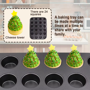 24 tazze di Mini <span class=keywords><strong>Muffin</strong></span> in acciaio al carbonio piccola teglia per Cupcake antiaderente <span class=keywords><strong>stampo</strong></span> per cottura <span class=keywords><strong>stampo</strong></span> per cottura - Product Image 4