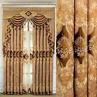 Rideaux occultants en coton brodé chenille de style européen, modèle fini haut de gamme de style nordique pour salon et baies vitrées