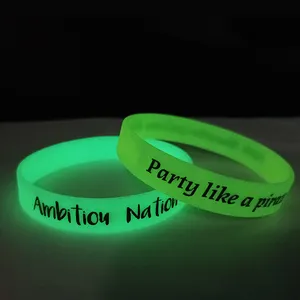 Custom Glow In Silicone Wristband Sports Logo Luminous Silicone Wristband Sports Decoration Personalized Silicone Wristband