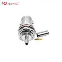 Connecteur coaxial RF 50 ohms BNC femelle à montage sur panneau, droit, à sertir pour câble coaxial LMR100/RG174/RG316/BT3002