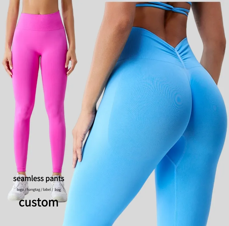 2023 Novas Leggings Sem Costura Para As Mulheres Push Up Workout Roupas Mulher Calças Do Esporte Scrunched Buttock V Cintura Yoga Leggings