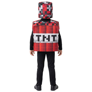 Costume Minecraft TNT Bomb pour enfants, tenue de cosplay pour fête, performance, combinaison rouge et noire - Product Image 4