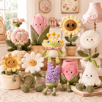 Jouets en peluche floraux en gros, tournesol, marguerite, tulipe personnalisés, options écologiques, faible MOQ, usine OEM pour fleuristes