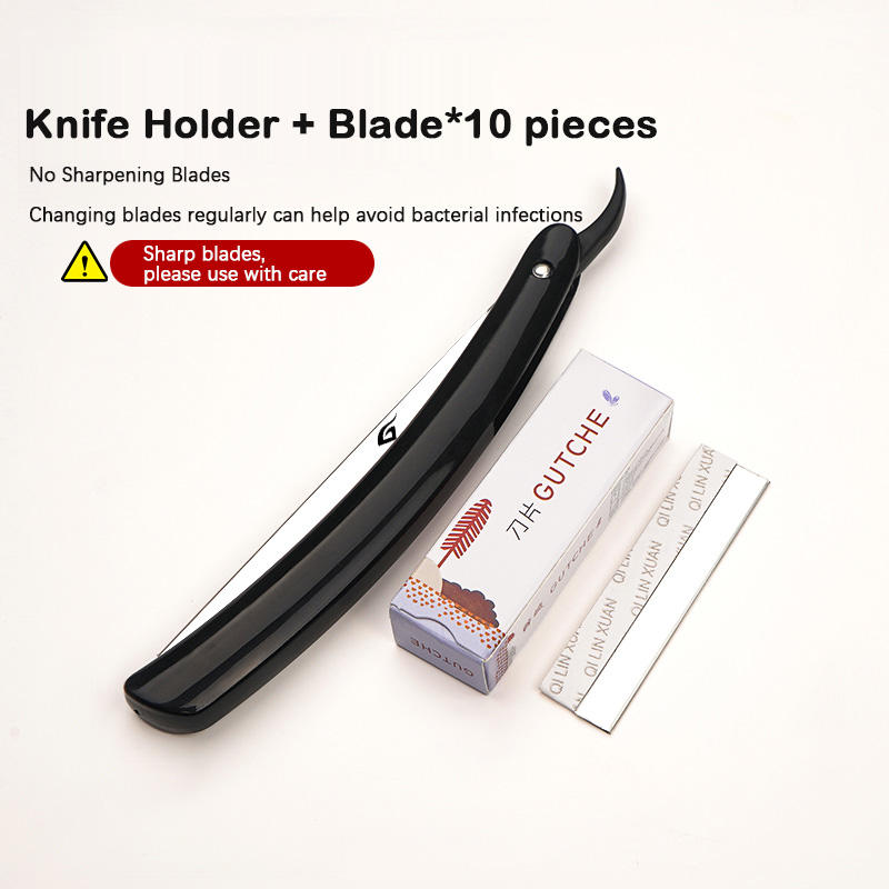 Noir K1 poignée épaisse rasoir titulaire + lames * 10