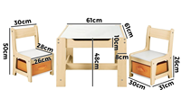 Table et chaises sensorielles Montessori modernes pour enfants Table d'activités avec boîte de rangement