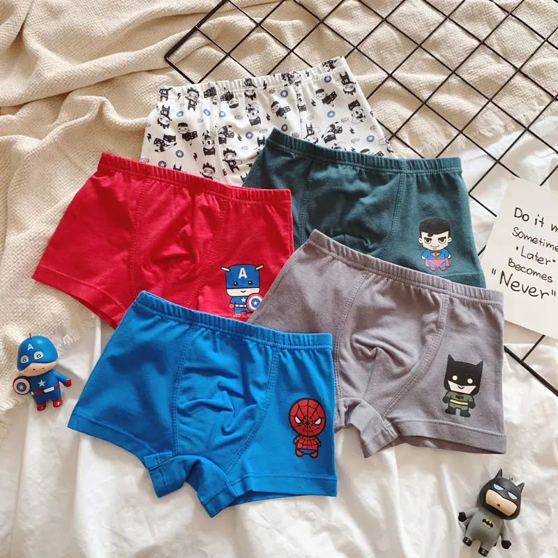 Khuyến Mại Chất Lượng Hàng Đầu Dễ Thương Phim Hoạt Hình Boxer Briefs Trẻ Em Cotton Đồ Lót Năm-Pack Chàng Trai Boxer Tùy Chỉnh Tóm Tắt