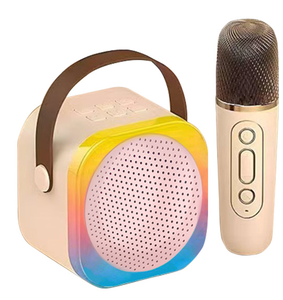 Bestverkochte alles-<span class=keywords><strong>in</strong></span>-één karaoke-<span class=keywords><strong>speaker</strong></span> met ingebouwde microfoon voor draadloze RGB LED-verlichting, draagbaar voor buitengebruik, 200-500mAh - Product Image 1